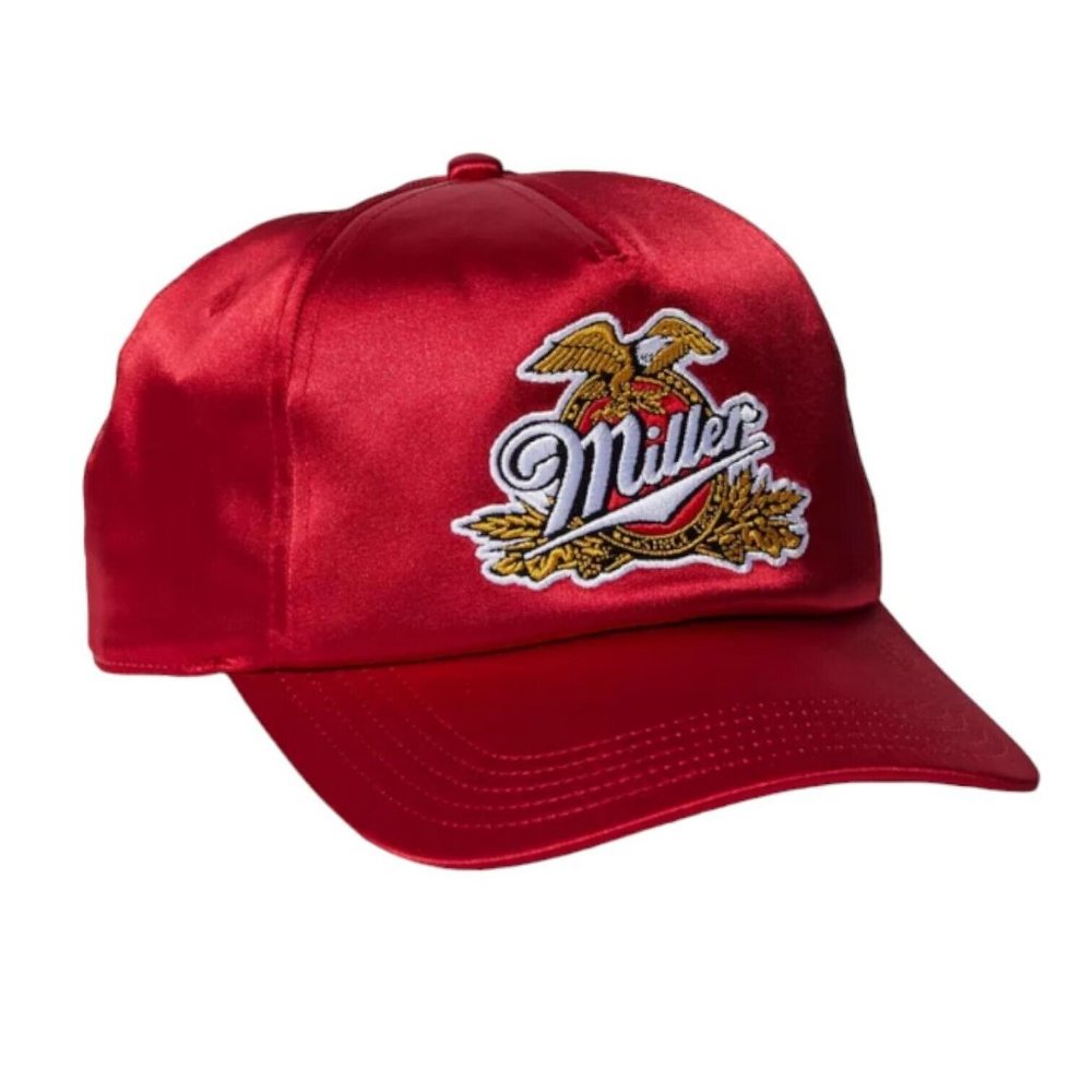 American Needle Miller Genuine Draft Satin Adjustable Snapback Hat Cap Red OSFM